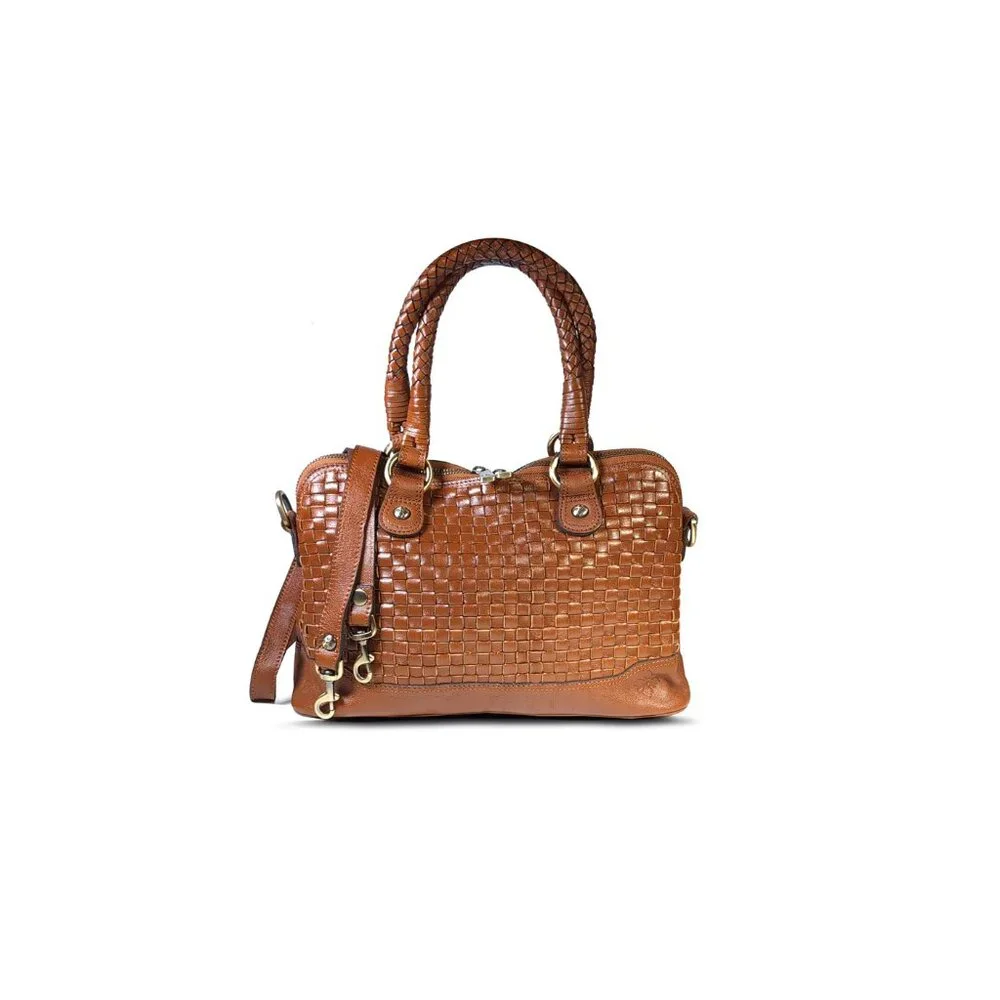 Patricia Nash Bag Large Discovery Augusta Satchel Cognac